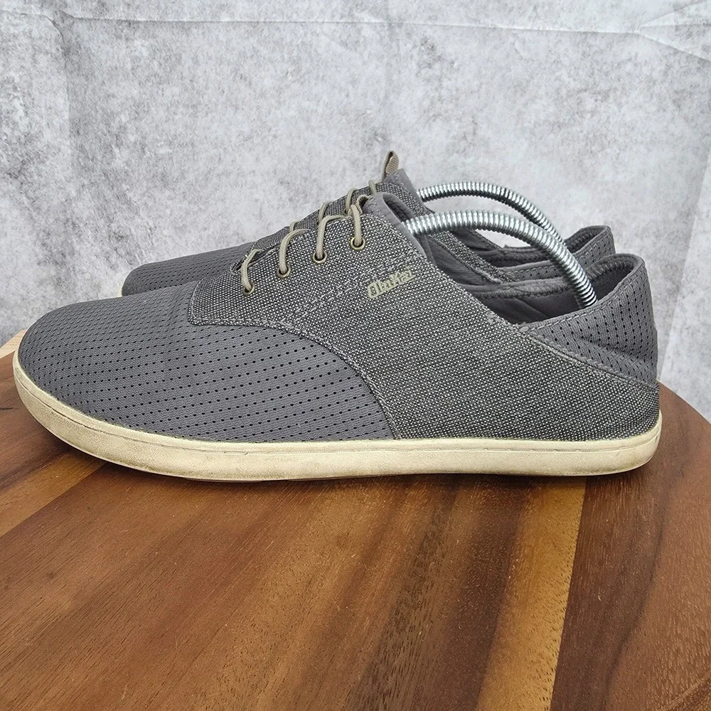 OluKai Nohea Moku Sneakers Men‎ 11 M Gray Slip On Comfort Casual Shoes Low Top